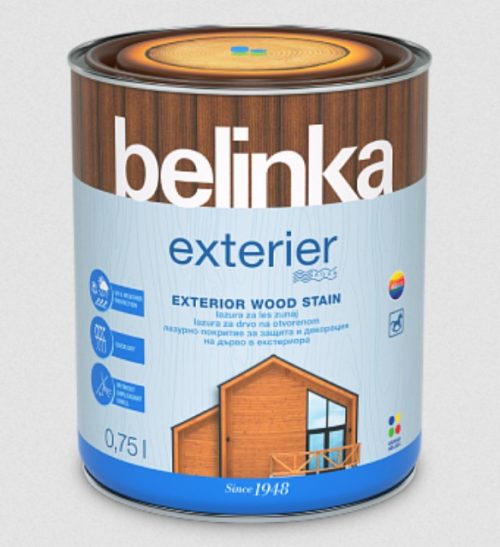 Воден лазурен лак за дърво Exterier, UV защита, външна употреба, MIX цветове 0.750Л 2.5Л