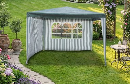 Градинска шатра Herly 3x3x2.5м с 2 страници PE 100 г/м² зелено/бяло