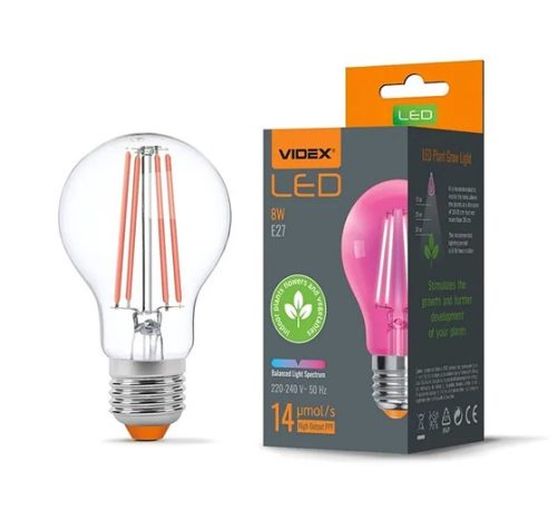 LED Крушка за Растения VIDEX E27 8W Grow Light
