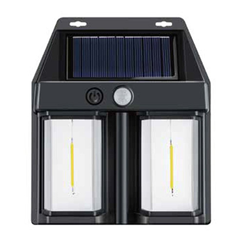 Соларна LED стенна лампа Double, 1.7W, 80 lm, 2800K, IP44, сензор за движение