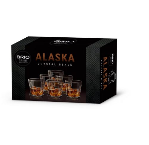 Чаши уиски ALASKA 300мл 6бр кристално стъкло
