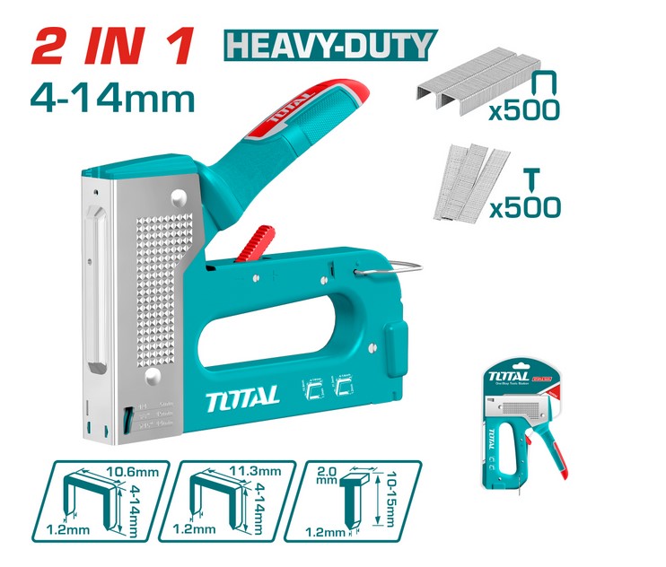 Такер 2в1 TOTAL INDUSTRIAL THT31148, Heavy Duty, 4 - 14 мм