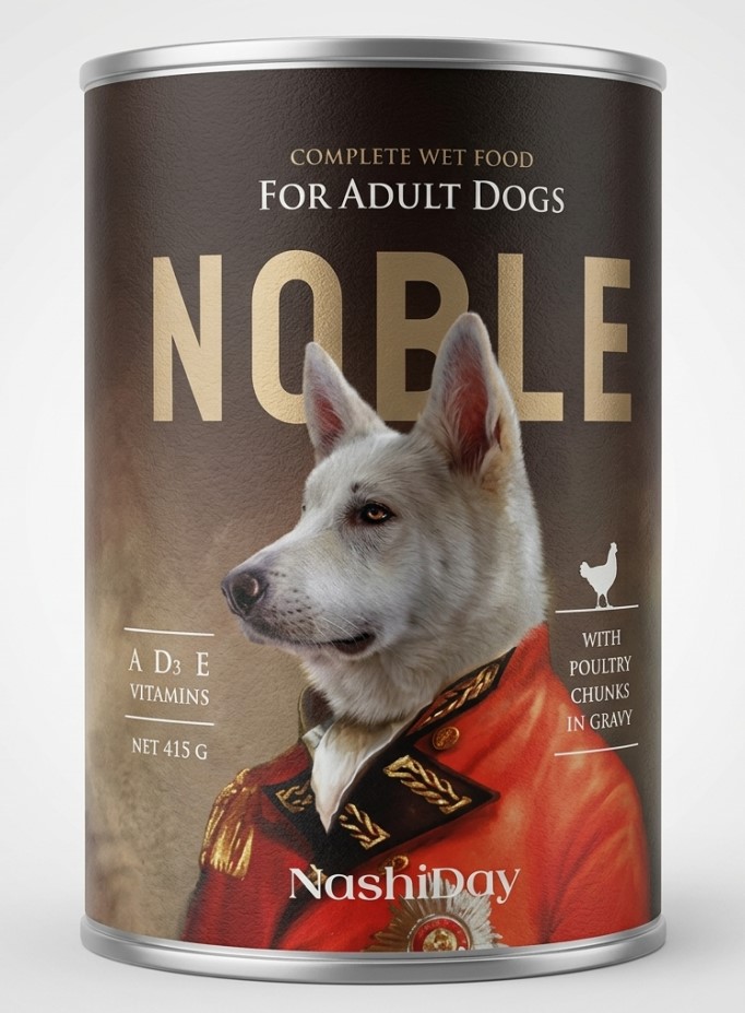 Кучешка храна, пилешки хапки за кучета с птиче Noble 1240 г
