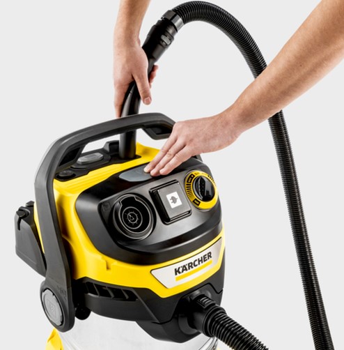 Прахосмукачка Karcher WD 6 PS V-30/8/22/T, 1300 W, Мокро и сухо засмукване, Резервоар 30 л, Маркуч 2,2 м, Функция обдухване, Жълт/ черен/ металик - Image 6