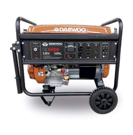 Бензинов монофазен генератор DAEWOO GD 6000 / ръчен старт / 5,5kW, 25 l