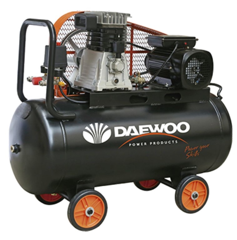 Електрически бутален ремъчен компресор DAEWOO DAAC 100C, 3 к.с./ 2,2 kW, 100 литра, 8 бара