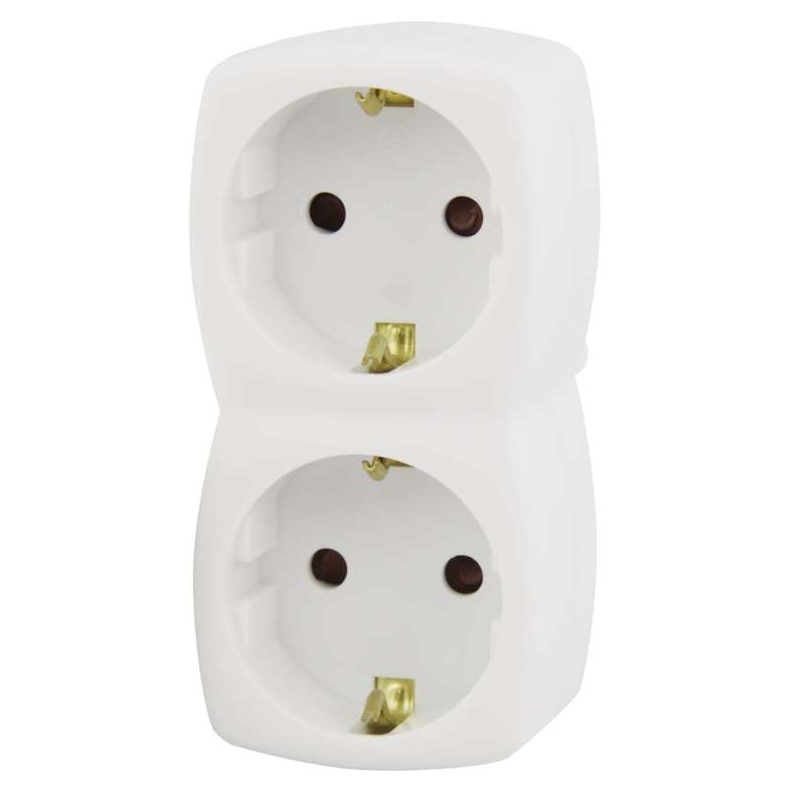 Разклонител 2-ка без кабел, 2P+PE, 10 A, 230 V, EMOS P00252N