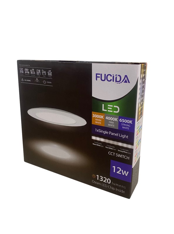 **LED панел за вграждане EMOS FUCIDA, кръгъл, 12 W, 1320 lm, CCT 3000/4000/6500 K, Ø170 мм, FE5648**