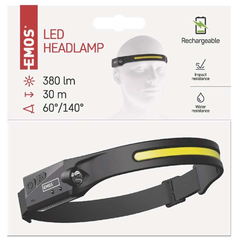 Акумулаторен челник/фенер EMOS, COB + LED, P3541