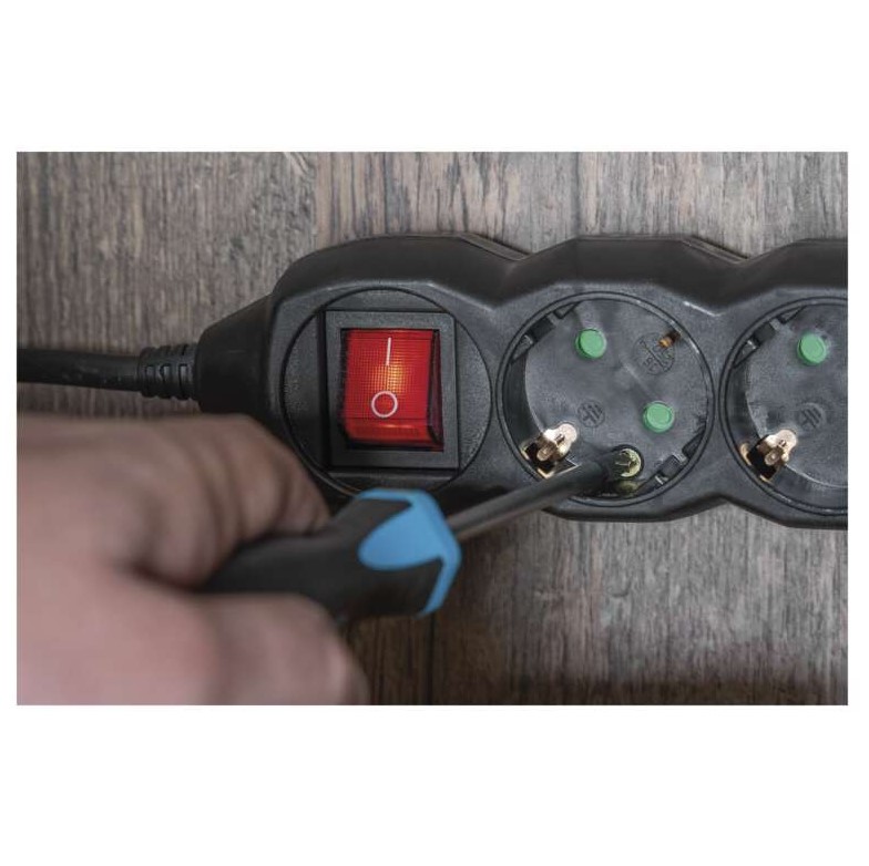 Разклонител EMOS 3-ка с ключ, кабел 1.5 м, 16 A, 3680 W, черен, PC1321R - Image 4
