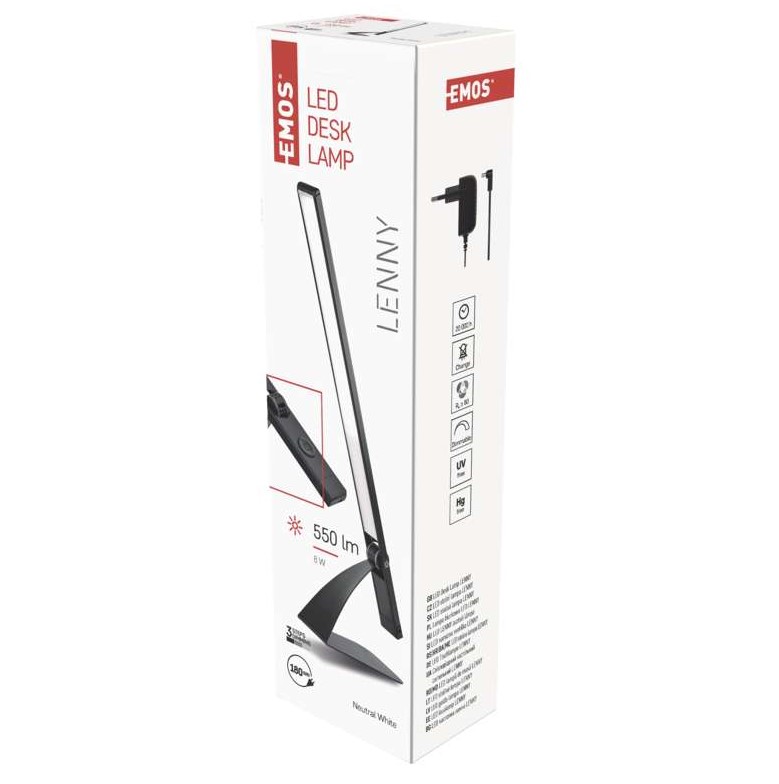 LED настолна лампа EMOS, черна, Z7608B