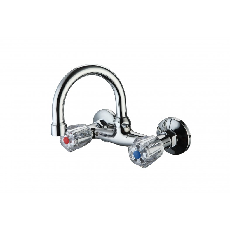 Стенен смесител за кухненска мивка Inter Ceramic Dunav ICF 5018719 7117, месингов, 20 см чучур, Quick Open, хром - Image 2
