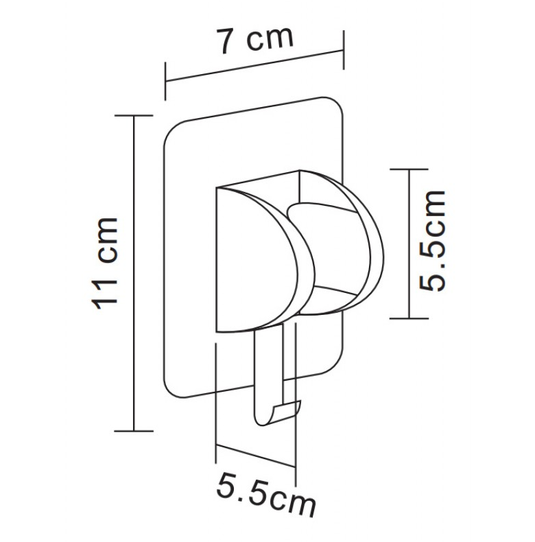 Държач за подвижен душ Inter Ceramic 3011GG, ABS, Gun Grey - Image 2