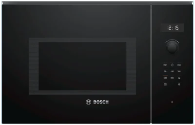 Микровълнова фурна за вграждане BOSCH Серия 6 BFL554MB0, 25 л, 900 W, черна