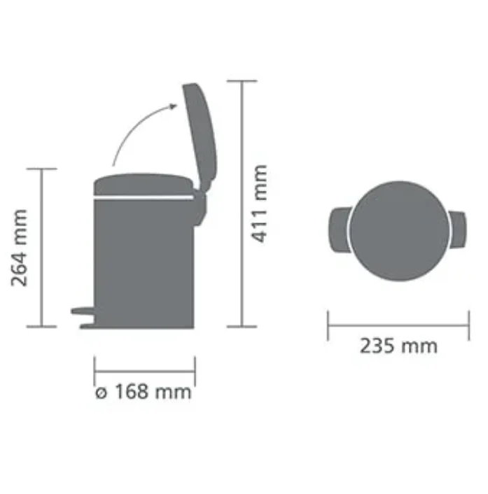 Кош за смет с педал Brabantia NewIcon 3L, White - Image 6