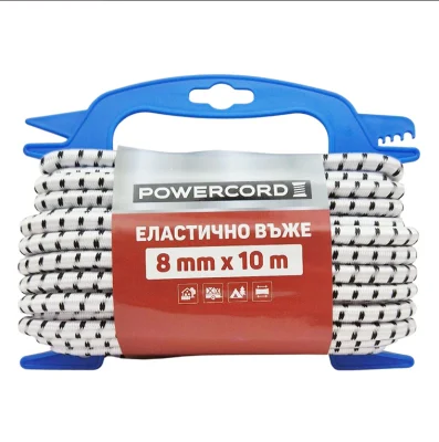 Въже текстилно Powercord ластично ф 8 мм, 10 м, 40 кг, бяло