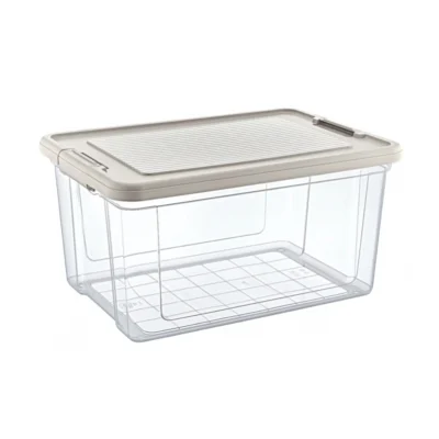 Прозрачен контейнер, кутия за съхранение с капак INFINITY 30 л, 34,8 × 49,1 × 25,4 см