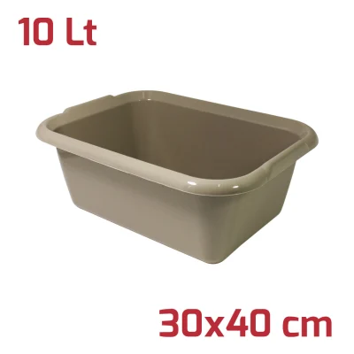 Правоъгълен леген с дръжки 10 л, мока – Reca Plast S1917044