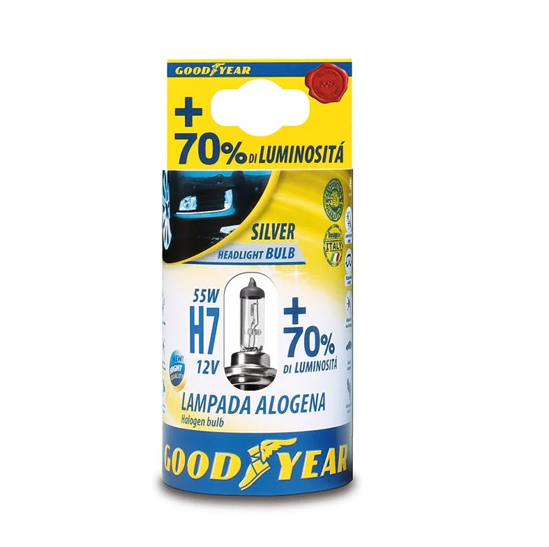 Автомобилна халогенна крушка GOODYEAR H7, 12V, 55W, +70% светлина – 1 бр.